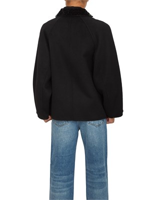 Cappotto corto Liu Jo donna in misto lana nero con paillettes su collo in DONNA