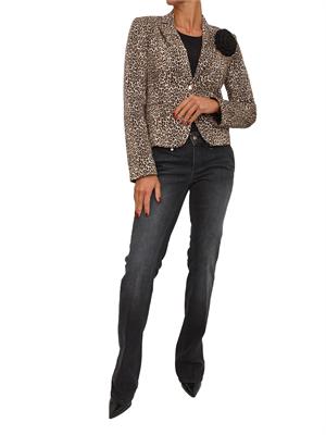 Giacca monopetto Liu Jo donna in cotone stretch animalier in DONNA