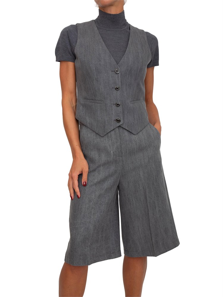 Gilet Liu Jo donna in denim di lyocell grigio