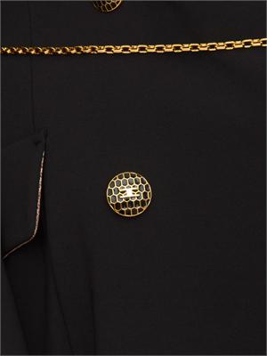 Abito Elisabetta Franchi in crêpe nero con catena gioiello in DONNA