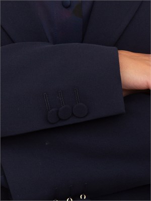 GiaccaBlugirl in flanella di viscosa blu + top in pizzo in DONNA