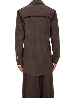 Camicia giacca Blugirl in suede marrone in DONNA