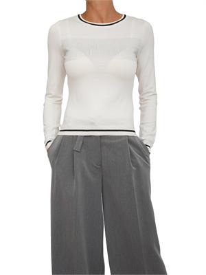 Maglia Liu Jo in misto viscosa bianco con strass e mini borchie in DONNA