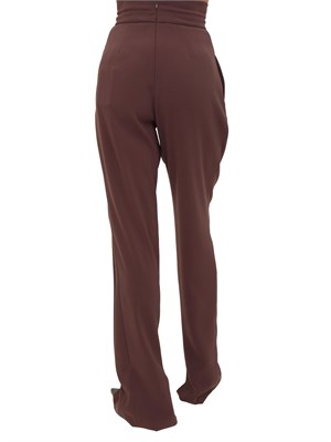 Pantaloni Elisabetta Franchi in crêpe bordeaux con coulisse in DONNA