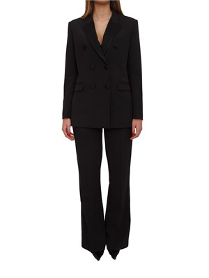 Pantaloni Elisabetta Franchi in crêpe nero con dettagli smoking in DONNA