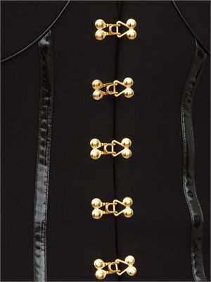 Giacca Elisabetta Franchi in neoprene nero con dettagli corsetto in DONNA
