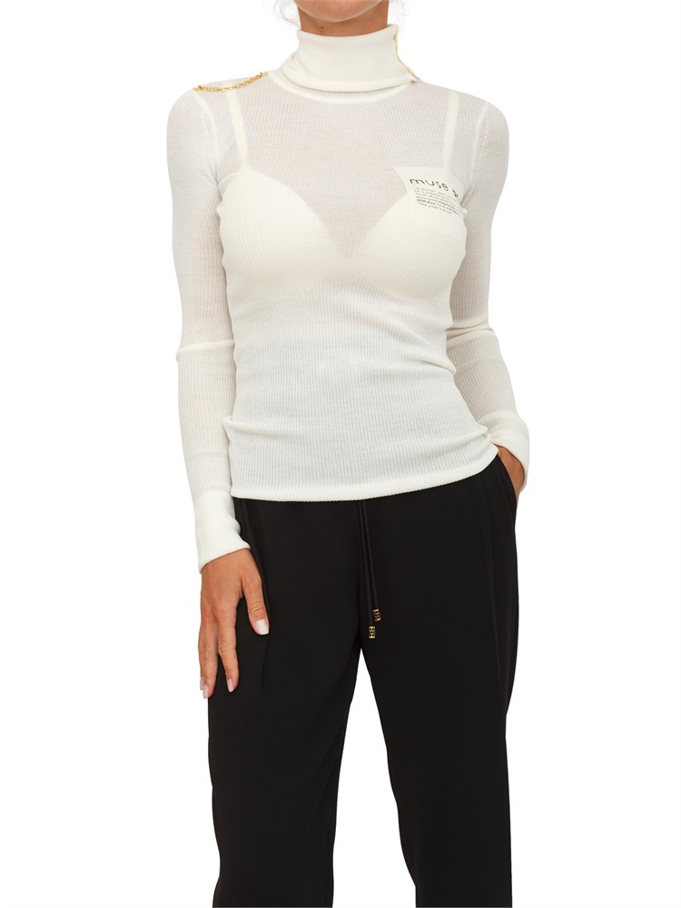 Maglia dolcevita Elisabetta Franchi in lana avorio