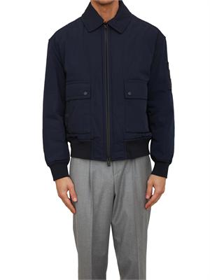 Giubbino Boss uomo in tessuto tecnico idrorepellente blu in UOMO