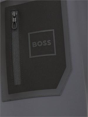 Giubbino Boss uomo grigio con piume d'oca in UOMO