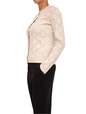 Twin-set Blugirl cardigan+top in viscosa rosa cipria con strass in DONNA