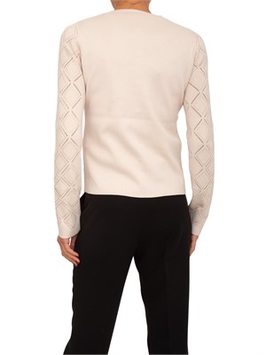 Twin-set Blugirl cardigan+top in viscosa rosa cipria con strass in DONNA