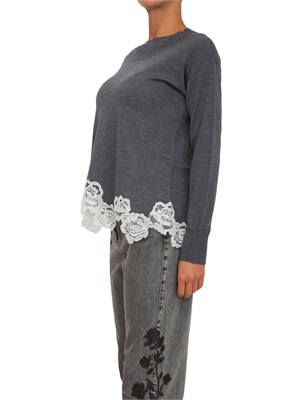 Maglia Blugirl in lana grigia con pizzo in DONNA