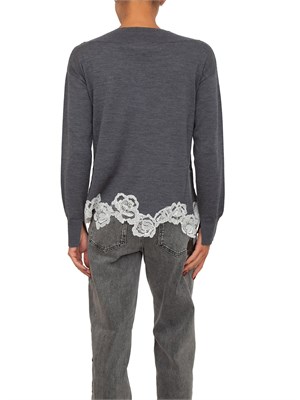 Maglia Blugirl in lana grigia con pizzo in DONNA