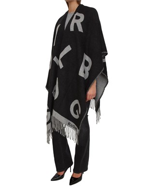 Poncho Blugirl in caldo tessuto nero logo lettering in DONNA