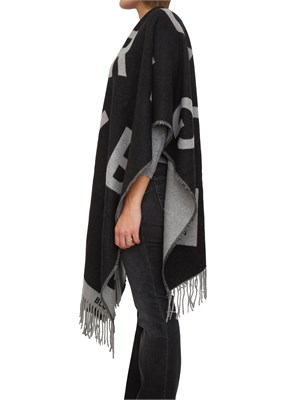 Poncho Blugirl in caldo tessuto nero logo lettering in DONNA