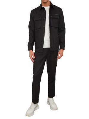 Camicia overshirt Paolo Pecora in gabardina nera in UOMO