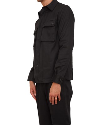 Camicia overshirt Paolo Pecora in gabardina nera in UOMO