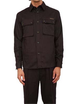 Camicia overshirt Paolo Pecora in gabardina marrone in UOMO