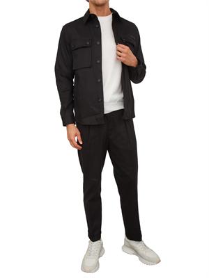 Pantalone chino Paolo Pecora in gabardina nera con coulisse in UOMO