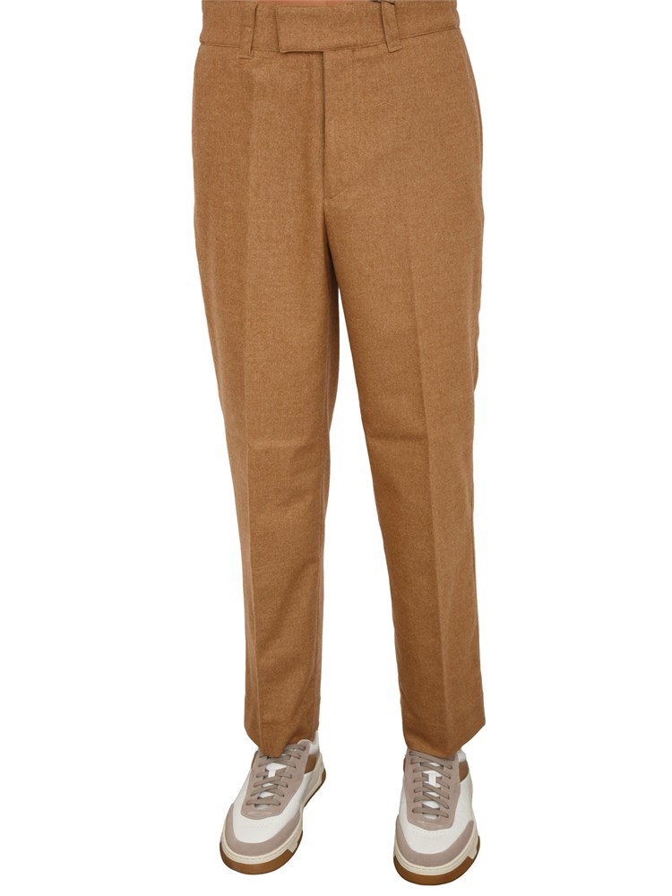 Pantaloni Paolo Pecora in fresco lana cammello