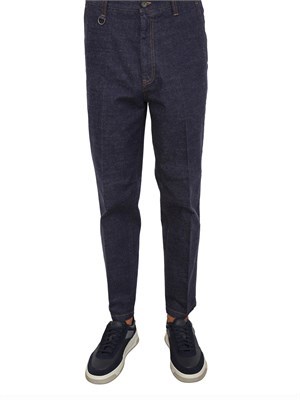 Pantaloni chino Paolo Pecora in denim indaco in UOMO