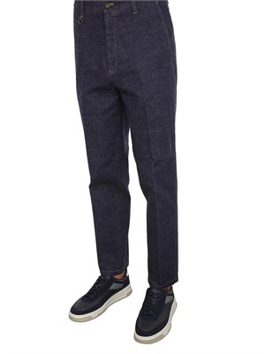 Pantaloni chino Paolo Pecora in denim indaco in UOMO