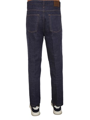 Pantaloni chino Paolo Pecora in denim indaco in UOMO