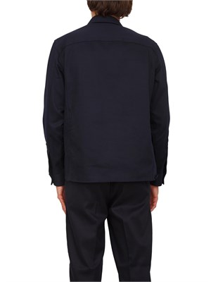 Camicia overshirt Paolo Pecora in gabardina blu in UOMO