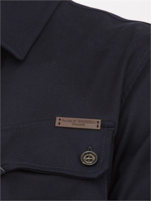 Camicia overshirt Paolo Pecora in gabardina blu in UOMO