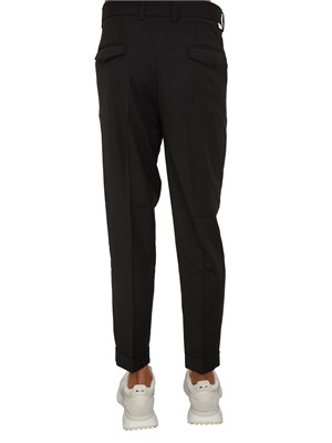 Pantaloni Paolo Pecora in gabardina smerigliata nera in UOMO