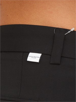 Pantaloni Paolo Pecora in gabardina smerigliata nera in UOMO