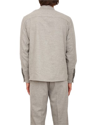 Camicia overshirt Paolo Pecora in lana grigio beige con tasconi in UOMO