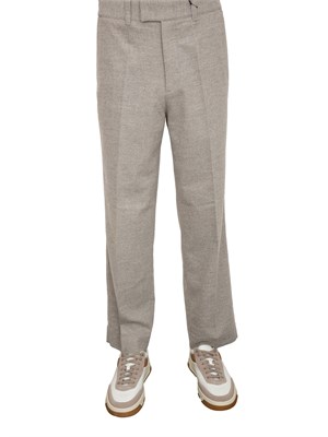 Pantaloni Paolo Pecora in fresco lana grigio beige in UOMO