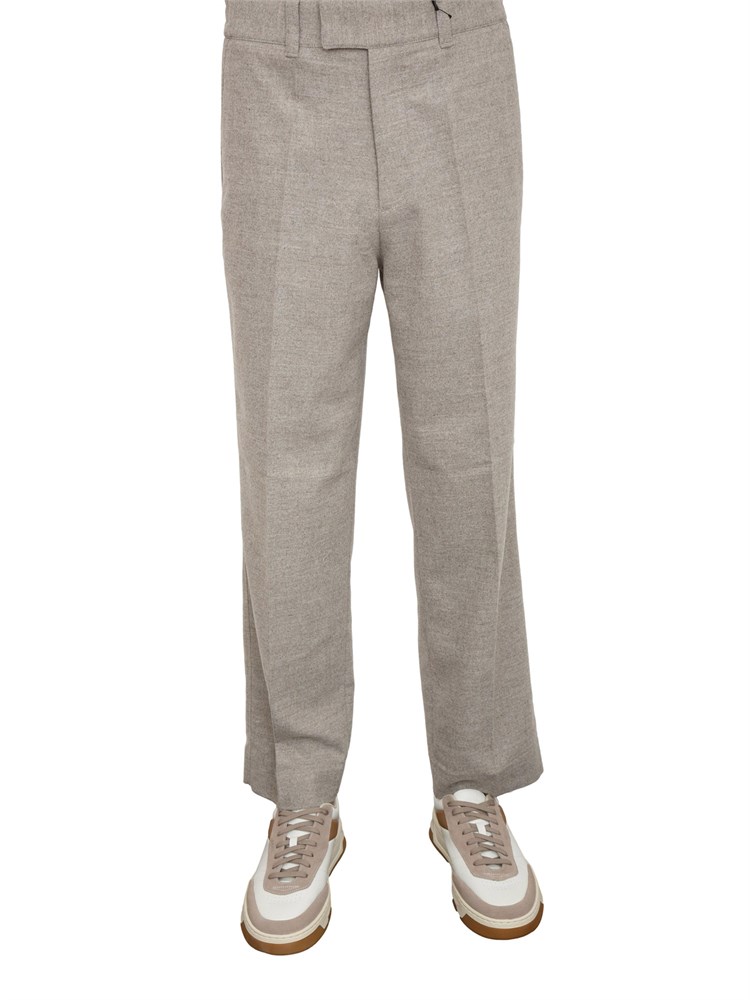 Pantaloni Paolo Pecora in fresco lana grigio beige