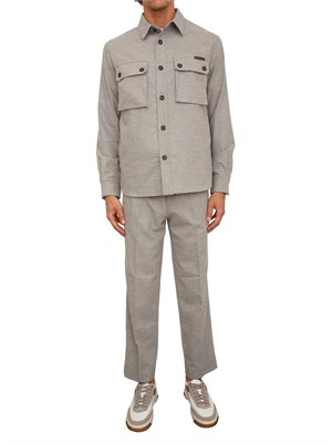 Pantaloni Paolo Pecora in fresco lana grigio beige in UOMO