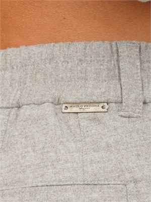 Pantaloni Paolo Pecora in fresco lana grigio beige in UOMO
