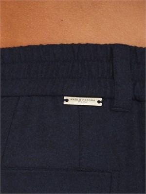Pantaloni Paolo Pecora in fresco lana blu in UOMO