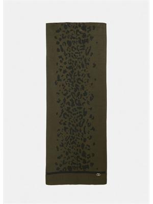 Sciarpa Liu Jo in viscosa e lurex verde motivo animalier in DONNA