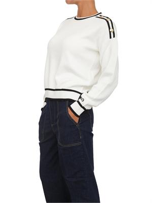 Maglia Liu Jo donna in misto seta bianca con dettagli a contrasto in DONNA