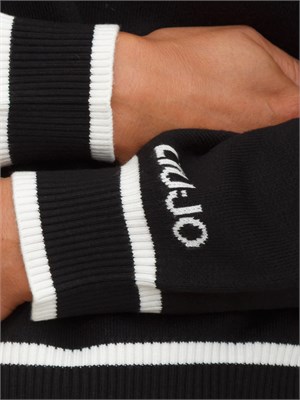 Maglia Liu Jo donna in misto seta nera con dettagli a contrasto in DONNA