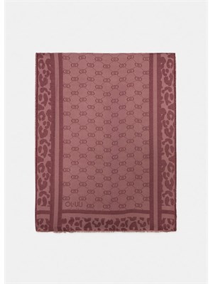 Stola Liu Jo in viscosa e lurex bordeaux logo monogram in DONNA