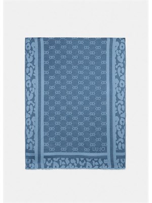 Stola Liu Jo in viscosa e lurex azzurra logo monogram in DONNA