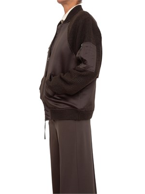 Bomber Blugirl in maglia e duchesse marrone con cristalli in DONNA