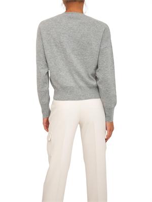 Maglia Blugirl in lana e cachemire grigio logo cristalli in DONNA