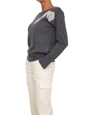 Maglia Blugirl in lana e pizzo grigio in DONNA