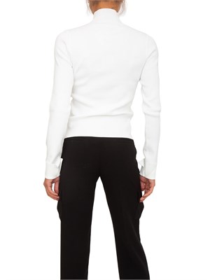 Maglia lupetto Blugirl in viscosa punzonata bianca con strass in DONNA