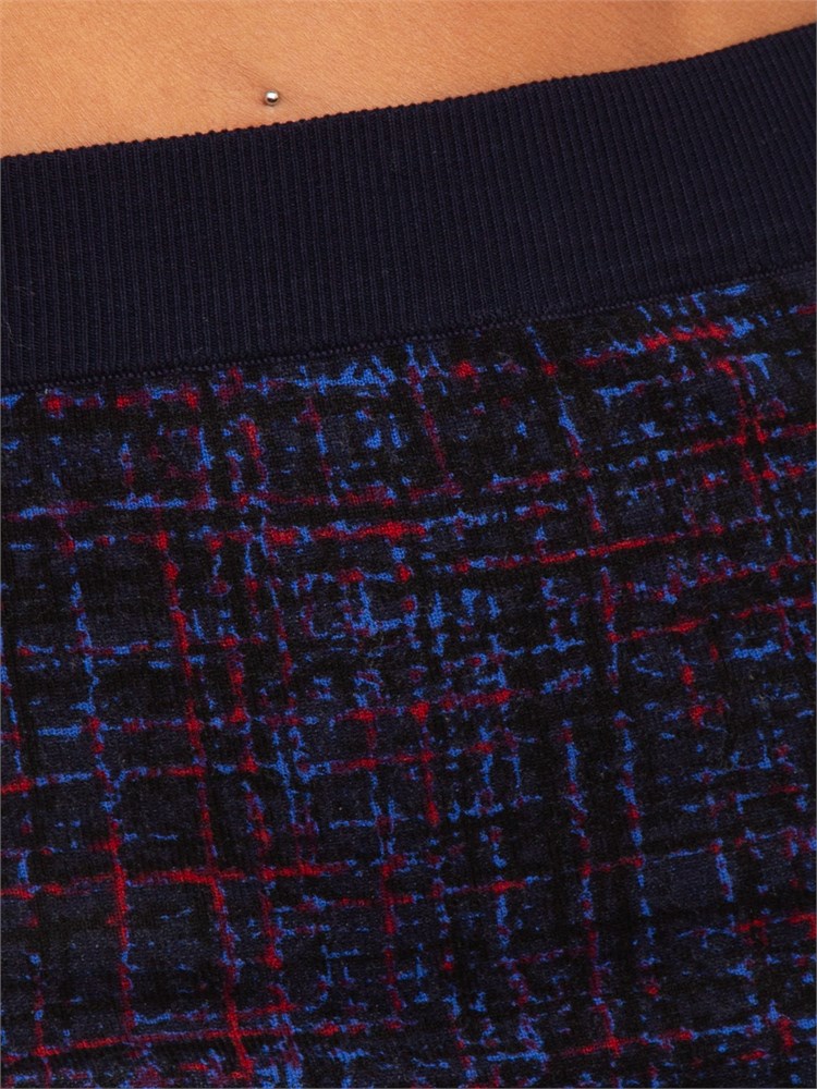 Gonna reversibile Blugirl in viscosa rasata fantasia blu