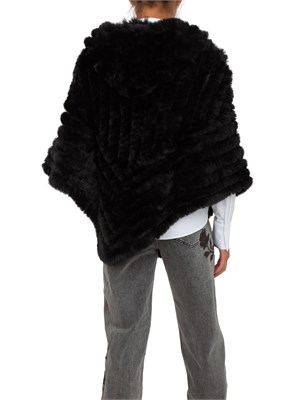 Poncho Blugirl in faux fur nero con spilla removibile in DONNA