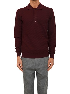 Maglia polo Paolo Pecora in lana bordeaux in UOMO