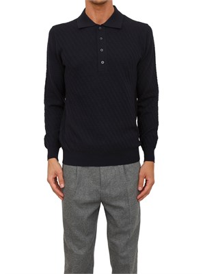 Maglia polo Paolo Pecora in lana blu in UOMO